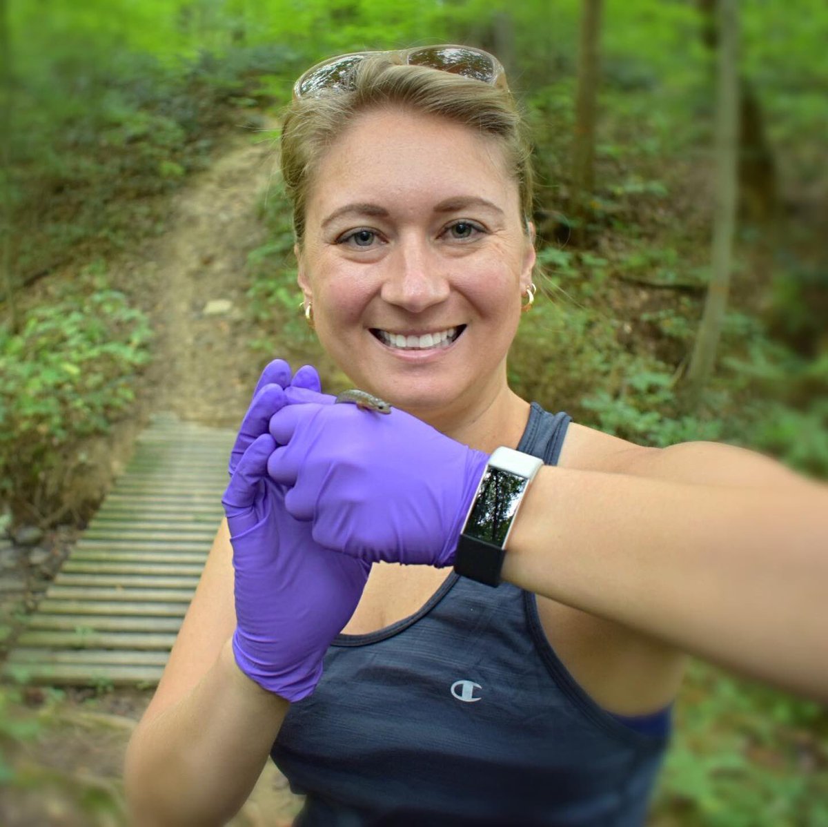 WildGenomics's tweet photo. Successful field day for our postdoc! #northernduskysalamander #Salamander #conservationgenetics #swabbingforDNA @wvudavis https://t.co/KRmU5gngu8