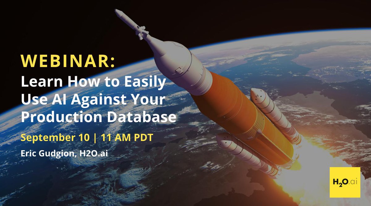 h2oai's tweet photo. Join our #webinar with Eric Gudgion on September 10, at 11 AM PDT. Learn more details and register here: https://t.co/JsvTK39Avy #AI #ML #AutomaticMachineLearning https://t.co/DQyAtlZJ4W