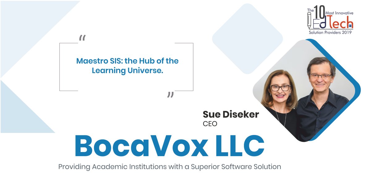 insightssuccess's tweet image. BocaVox provides academic institutions with a superior #software_solution to support #school administrators and other stakeholders while #empowering_students to succeed.

#Sue_Diseker is CEO Of @BocaVox

#technologies #education #learningplatforms bit.ly/2zDXHes