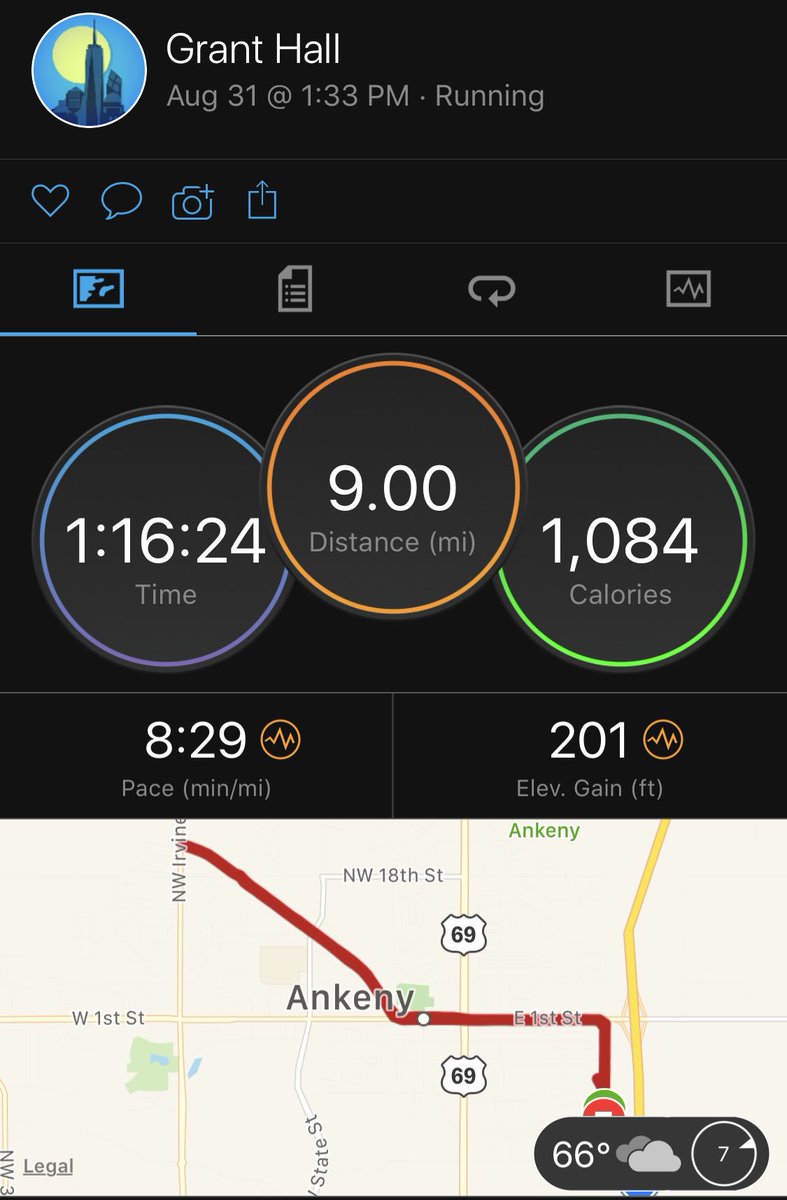 grantlyhall's tweet photo. Saturday’s are for long runs. Did you get your miles in?? Comment how far you ran today! #runforgood https://t.co/9BCxN0Ktr7