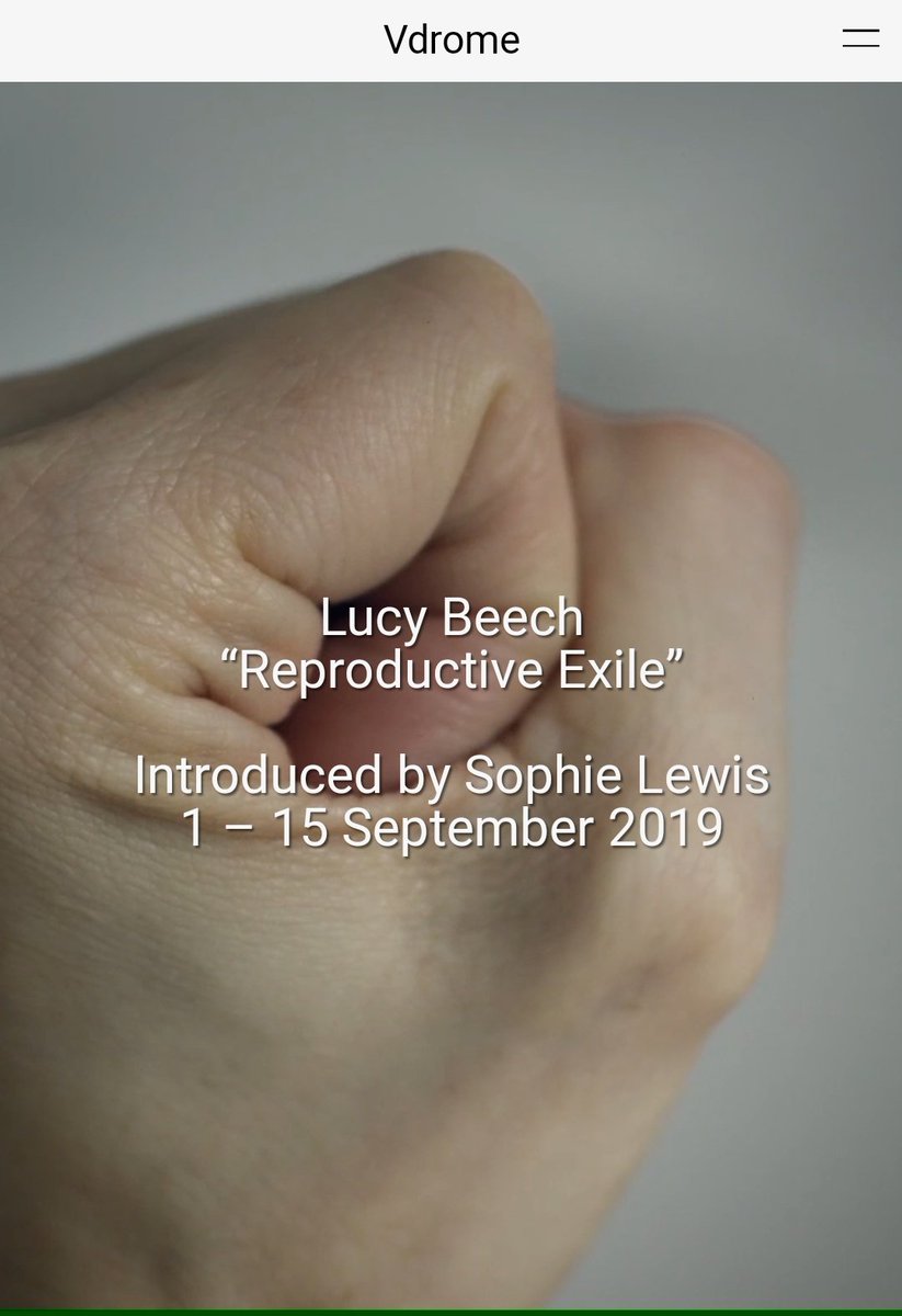 Tomorrow, <a href="/v_drome/">V_drome</a> will be publishing a short interview by me that was commissioned by @tweetfilipa - with artist <a href="/Lucy__Beech/">lucy beech</a>. It's about Lucy Beech's film "Reproductive Exile", which is to be showcased on Vdrome