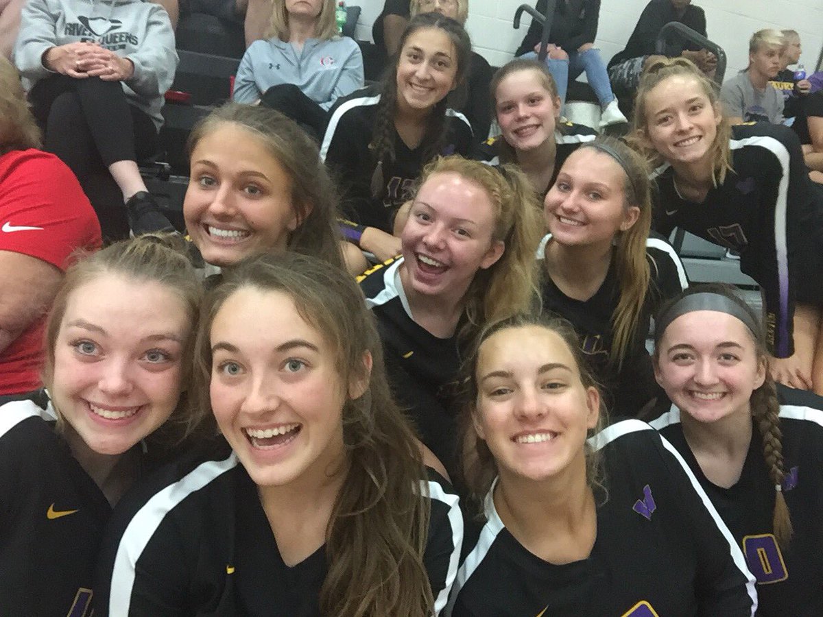 Coming at you live from Ankeny Centennial. #volleyball #selfie