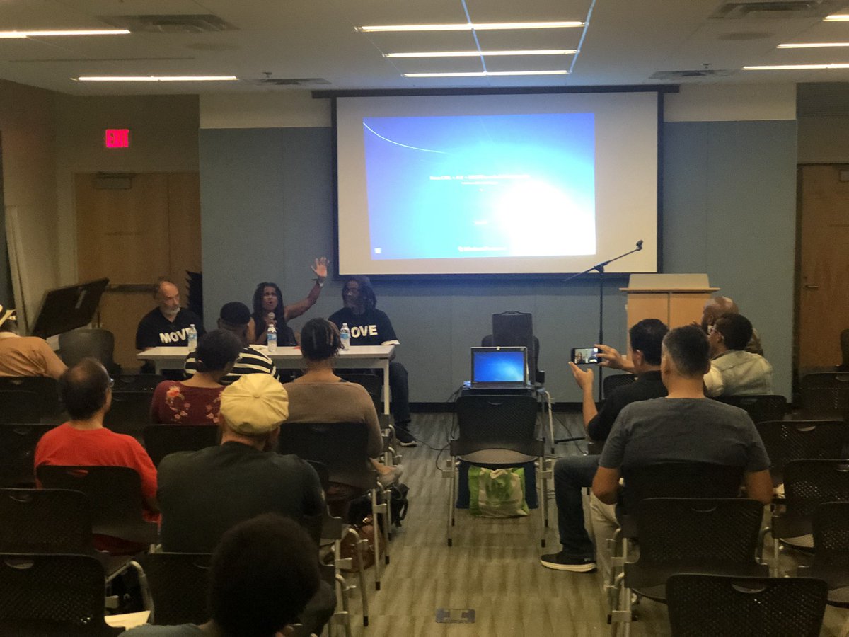 StopCopTerrorDC's tweet photo. Powerful words about revolution and #policeterror from the MOVE Organization. So proud to be partnered in this event with @pacadmv and to hear the MOVE family speaking truth to power. #BlackAugust #OnAMOVE https://t.co/BMx4G5nhZv