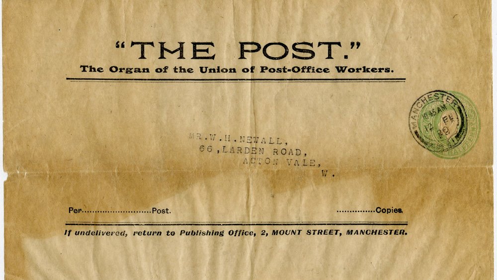 The "Postal Stationery Newspaper Wrapper Catalogue" has only just been published. Already there are new additions for the next edition.
Example of a 1920 Newspaper Wrapper for the Union of Post-Office Workers.

stampdomain.com/catalogue/
