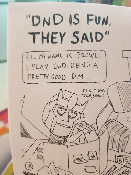 Finally had time to sit down and read through all the zines i got at TFNation and ohhhmygod @greenyonjon and @TemplePhoenix did the dopest, funniest roleplaying zine, i am crying!! Please make more next year!! 