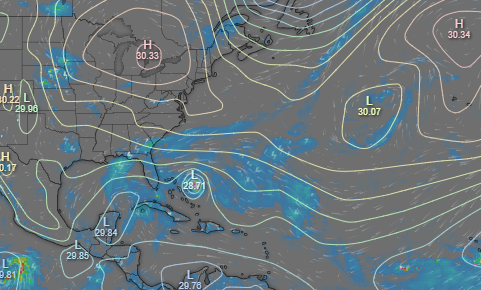 MaRuFred's tweet photo. @JackSillin Up for a tweet(s) on the steering for Dorian? I read a low (Gulf ) was pulling Dorian east. Could you give us "pre-evacuees" a brief look at physics/timing of a northern turn? I am prepped either way and have reservations just, need a clue when to punch out. https://t.co/dJn5LrAUdy