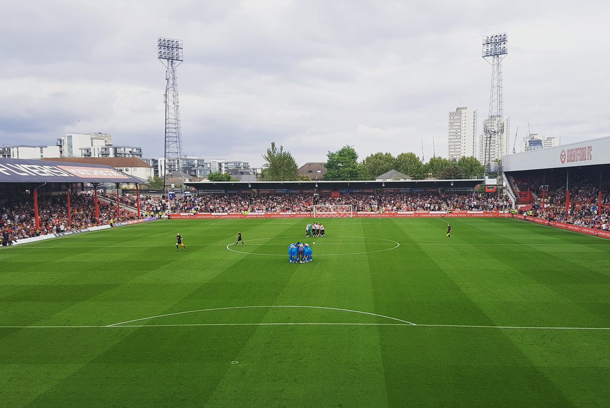 SteveNeale's tweet photo. It was all downhill from here, unfortunately! Brentford 3-0 Derby County ⚽😔 @ Griffin Park, London, England #football #championship #huddle #dcfc https://t.co/sdXVtETCZu