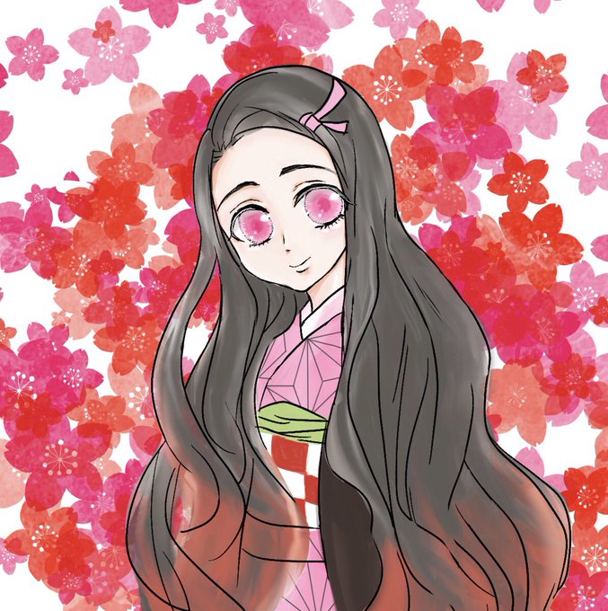 ⍟凛子⍟さんがTwitterに投稿した竈門禰豆子(鬼滅の刃)のイラスト。