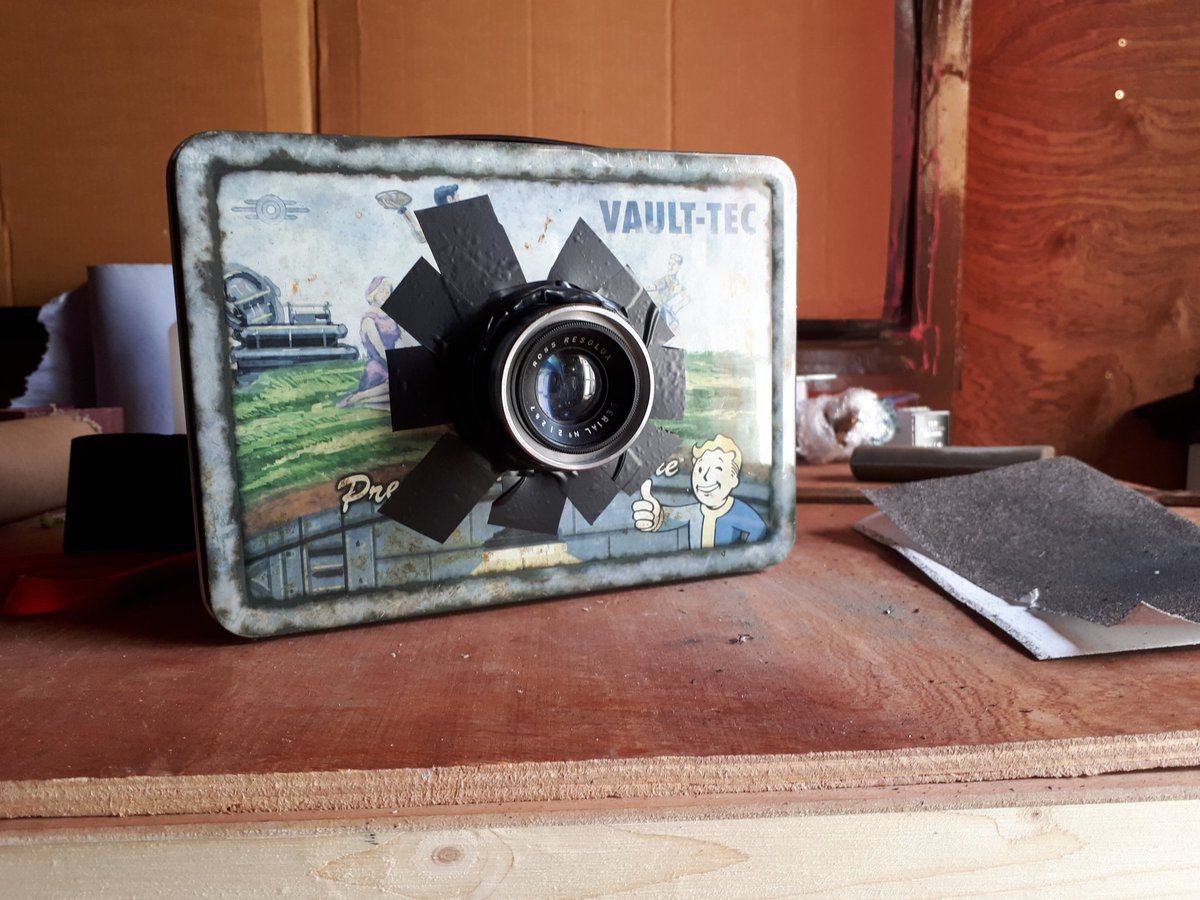 sunny16podcast's tweet image. Vault-Tec Mk I made. This is what happens when it rains and I can't go out to play. Picture is an inverted paper negative