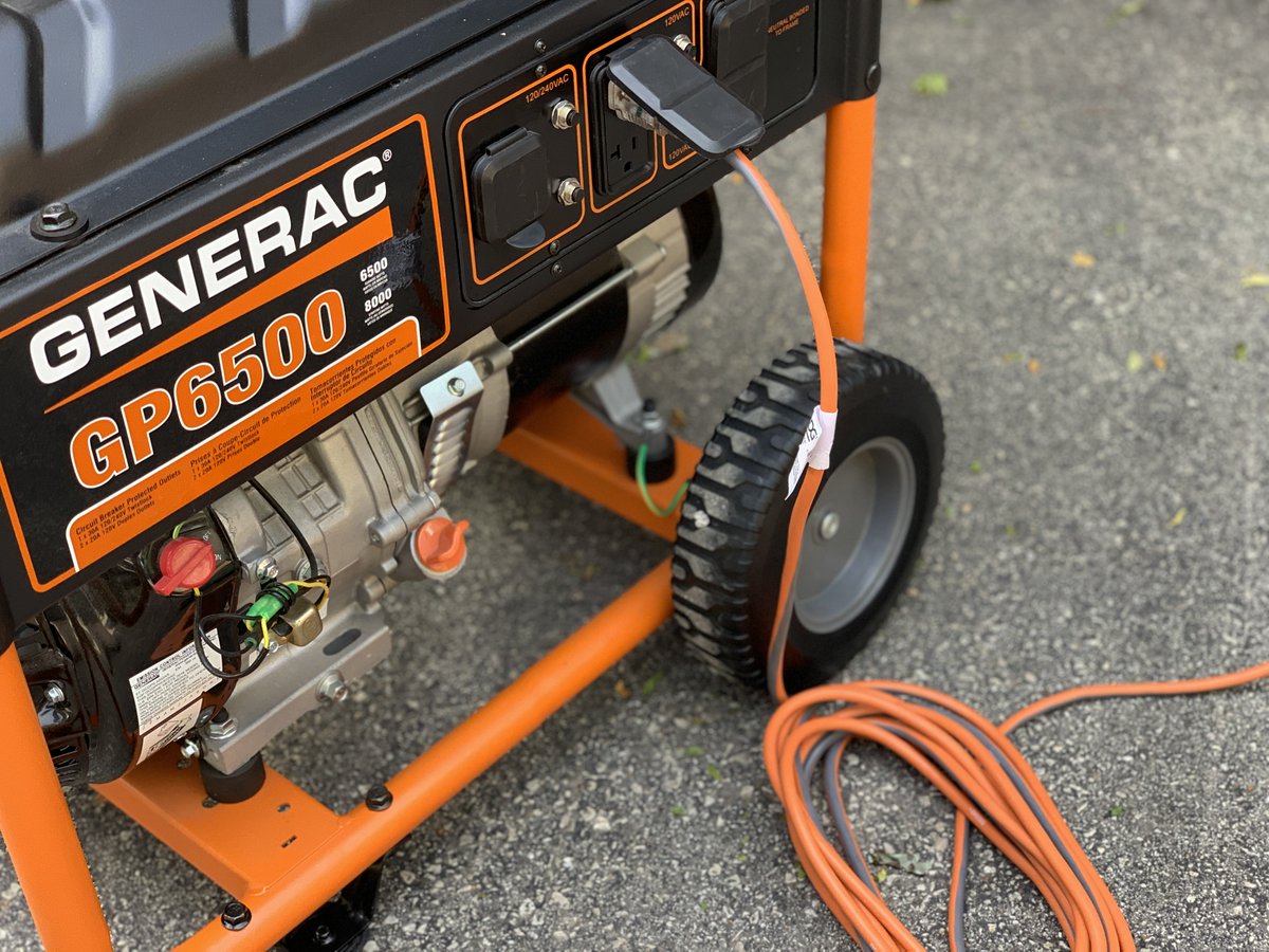 Generac's tweet image. Plug it in with peace of mind. 

Remember that the right generator extension cord has sufficient gauge and length, and is also rated for outdoor, heavy-duty use. For more on safe operation and to learn more tap here: bit.ly/GeneracExtCords