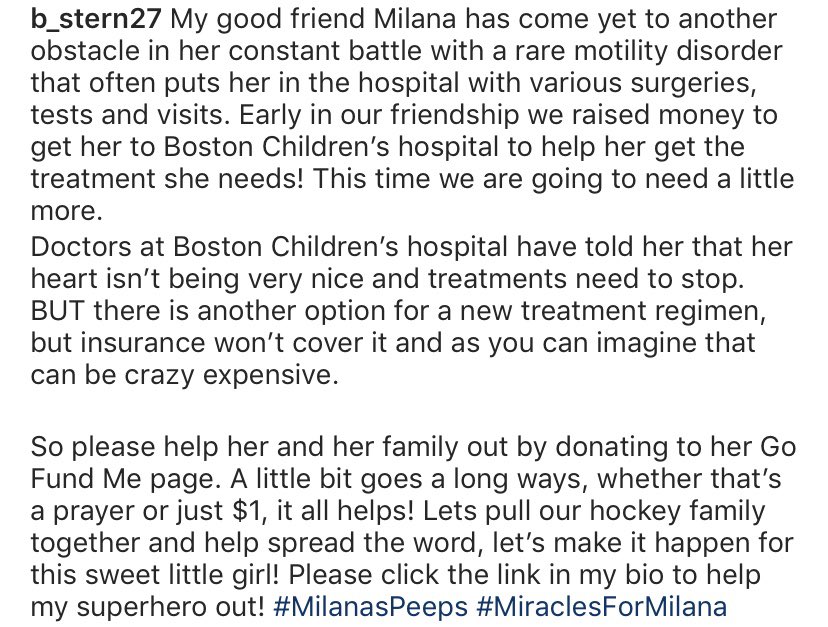 Hey <a href="/WheelingNailers/">x - Wheeling Nailers</a> fans, and good people of the Ohio Valley and hockey community, let’s help Milana and her family! Former Nailer <a href="/B_Stern27/">Brett Stern</a> developed a special bond with this little girl and hasn’t stopped fighting for her. Read more about her story below. ⬇️
