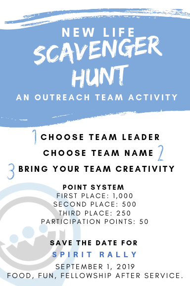 therlifechurch's tweet photo. Attention New Lifers! Tomorrow at church is Spirit Rally at 11 am. This is our inaugural kick-off for our Scavenger Hunt in our outreach program. Bring it! #Out #outreach #nlam #nlamchurch #newlifeapostolicministries #getout #savingsouls #lawrenceville #gwinnettcounty #gwinnett https://t.co/QiOVo7HOZa