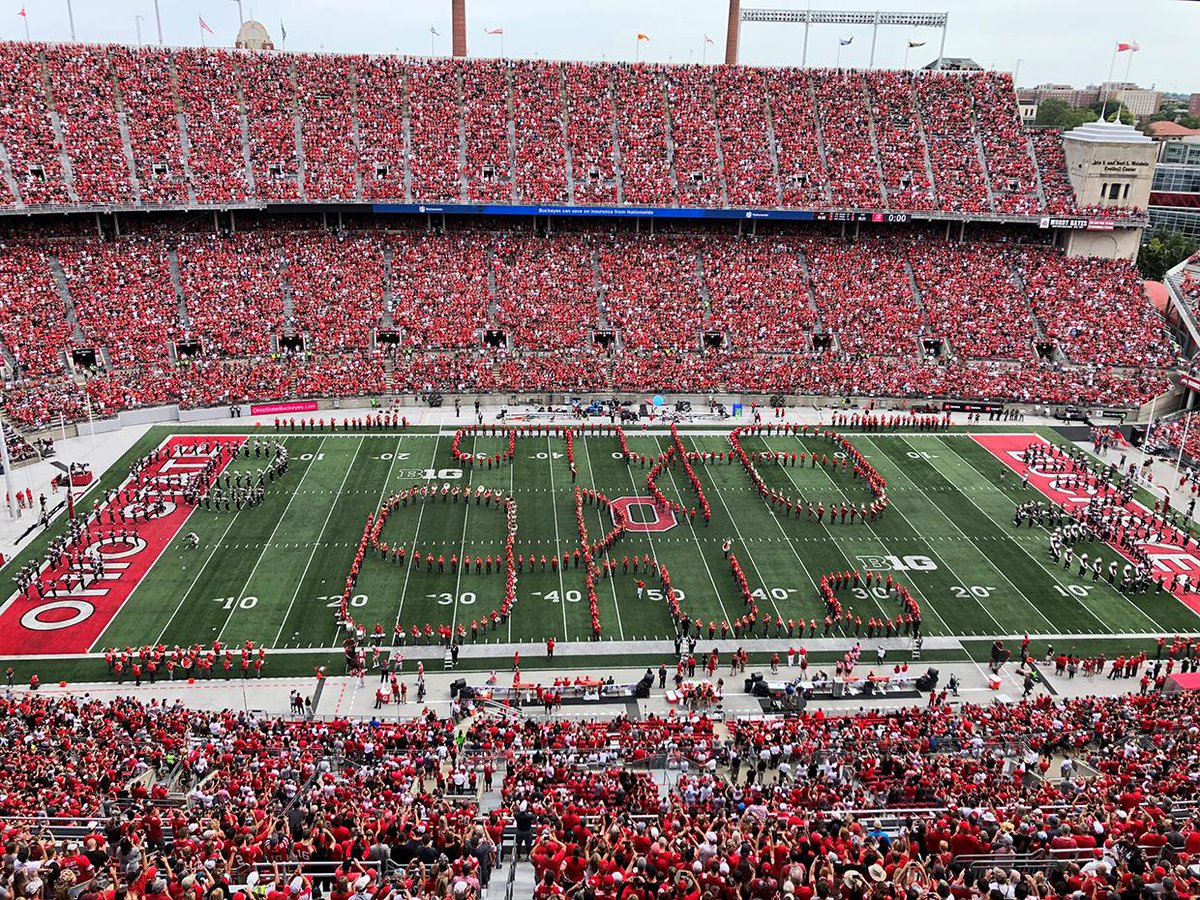 wsyx6's tweet image. What a sight to see! Quadruple #ScriptOhio at halftime 😍 @TBDBITL