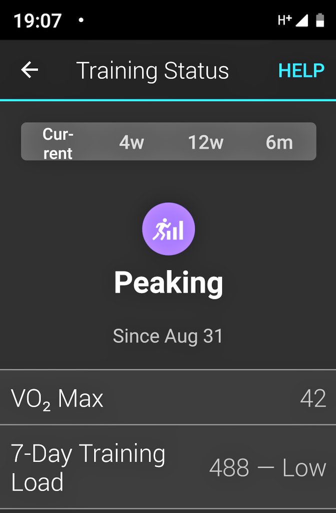 david_cowdry's tweet image. Garmin training status is at peaking for the first time ever! Knew it was a good idea to have a reduced training load this week! #ukrunchat #running #taperweek #247running