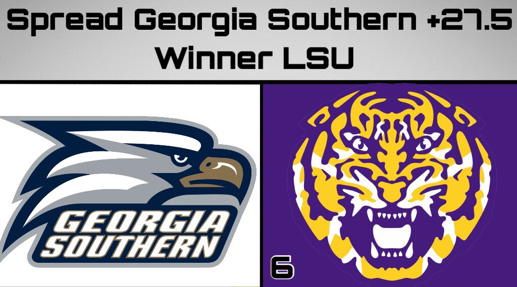 CFB_Lines's tweet photo. Our pick for the @GSAthletics_FB vs @LSUfootball football game!

#Collegegameday #CFBLines #CollegeFootball 

Stay tuned for more picks‼️ https://t.co/zVtBz456gD