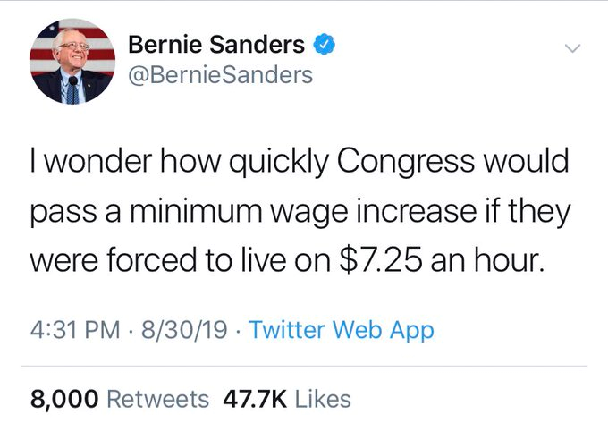 Said the man who owns 3 homes, is worth $3.5 MILLION, and has accumulated that wealth by making a career out of politics.