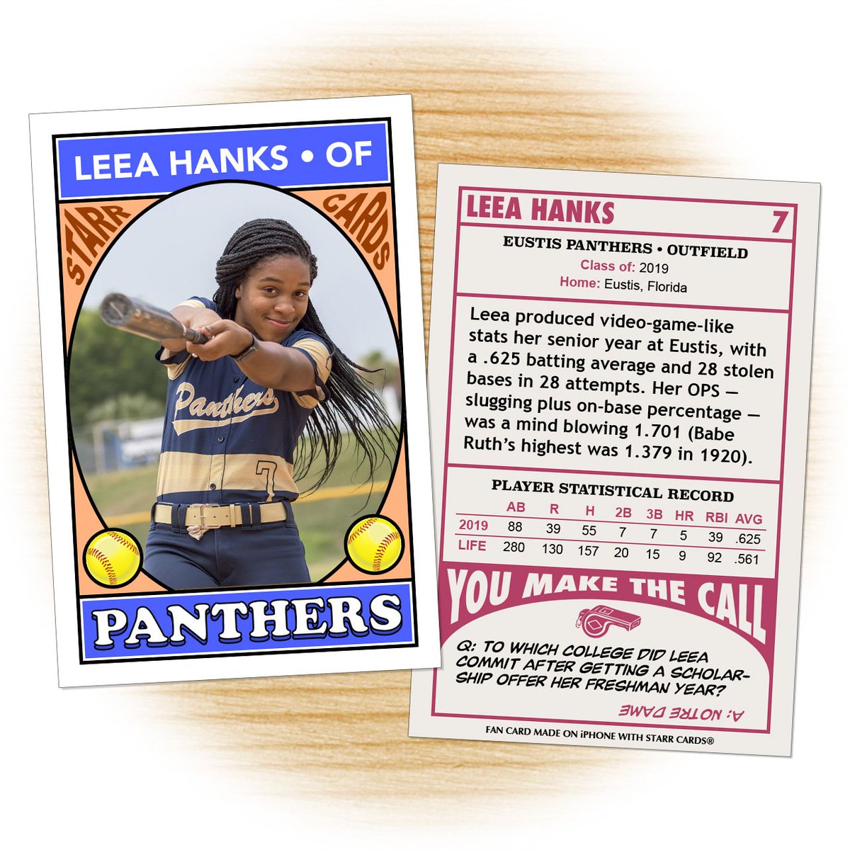 StarrCards's tweet photo. Softball standout and #NotreDame commit Leea Hanks debuts in Top Ten Fan Cards β August 31, 2019 via @starrcards https://t.co/QXEiFiyy70 #FightingIrish π#GoIrish #Florida #EustisPanthers π₯#softball #SportsCards #legend #legendary https://t.co/Vnn6l5KR46