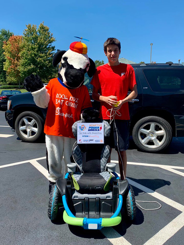 firestorm6341's tweet photo. BIG thanks to everyone that came by @ChickfilANews to support @firestorm6341 and our team's work with the customized @UDGoBabyGo adaptive "rides" for children with disabilities. #moovingintherightdirection #STEMwithempathy #roboticswithasoul https://t.co/7cL79PYtsp