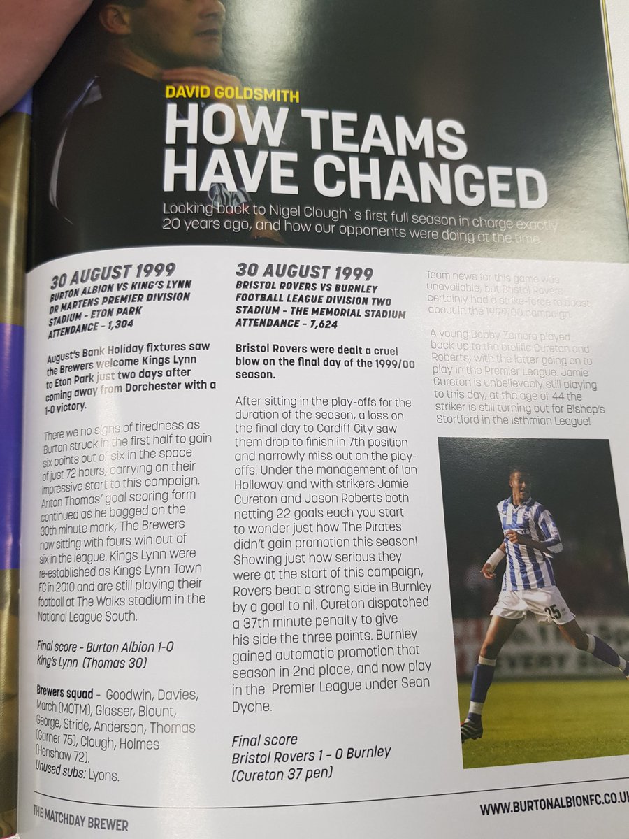 DGoldy13's tweet photo. My 3rd edition in the Brewers programme today, have a read and share around ⚽️👏 #BurtonAlbionFC #BristolRoversFC #Brewers #Pirates https://t.co/j2JajKqmgu
