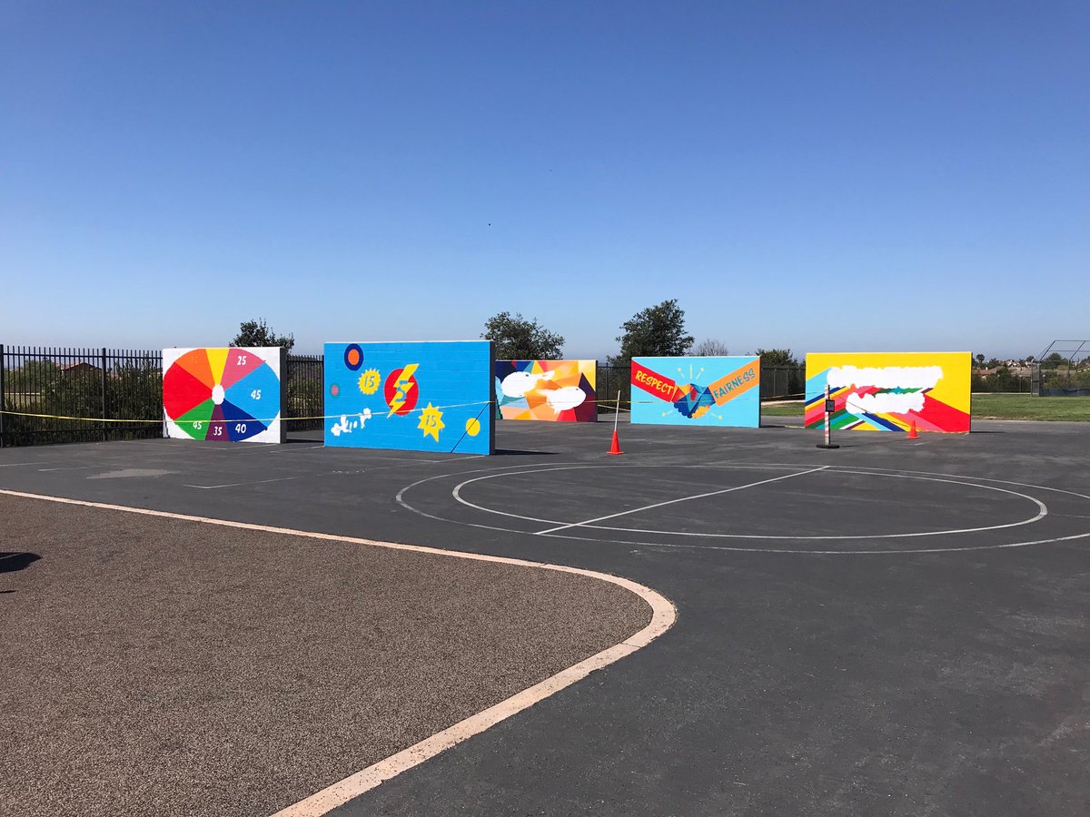 Mindful Murals bringing beautiful character count murals and game walls ⁦<a href="/dselementary/">DelSurElementary</a>⁩. Their work is popping up at various schools ⁦<a href="/PowayUnified/">Poway Unified</a>⁩. Bring color to your school and connect with Thao at Mindful Murals.