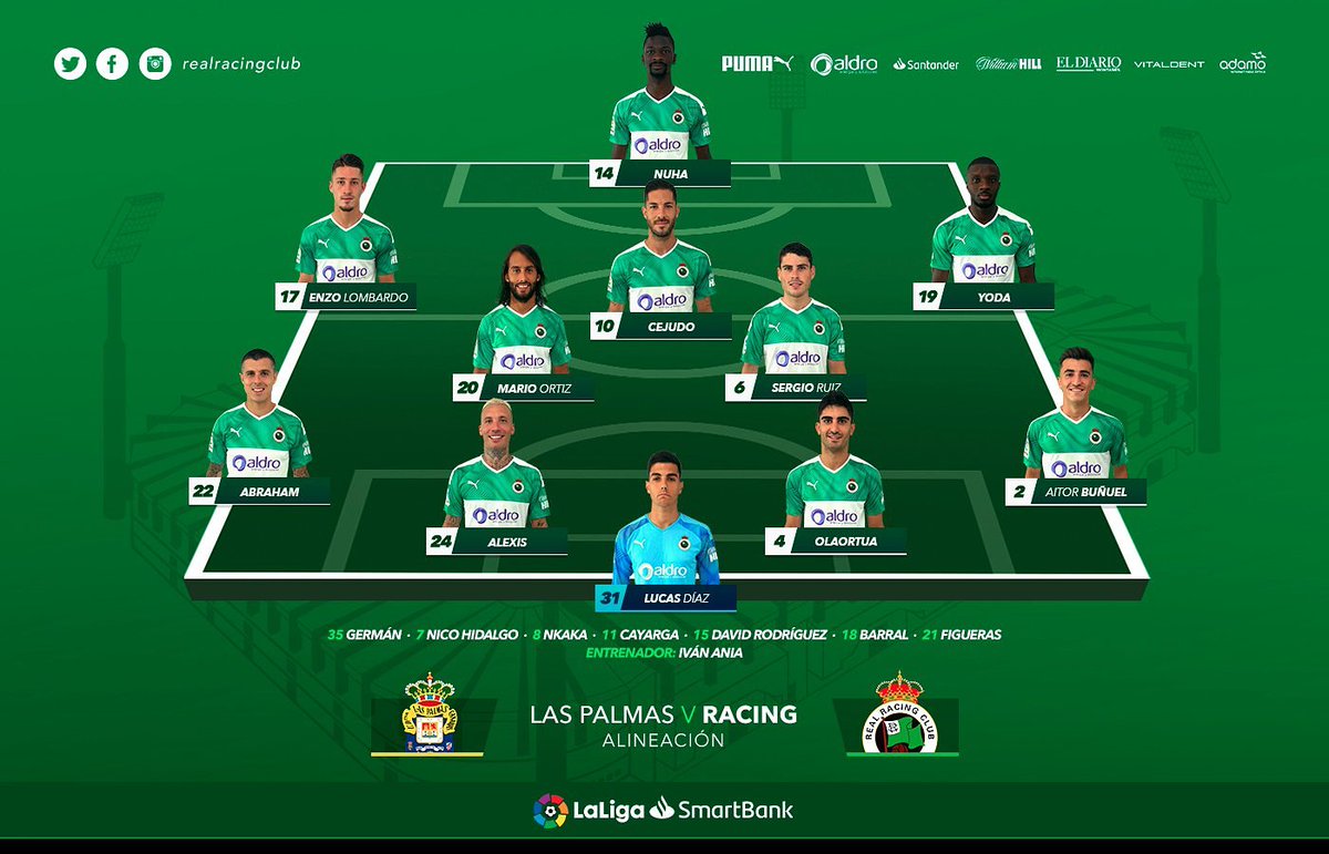 👥 Alineaciones confirmadas de <a href="/UDLP_Oficial/">UD Las Palmas</a> y <a href="/realracingclub/">Real Racing Club</a>. Aquí, la previa 👇
bit.ly/2NRcWJl