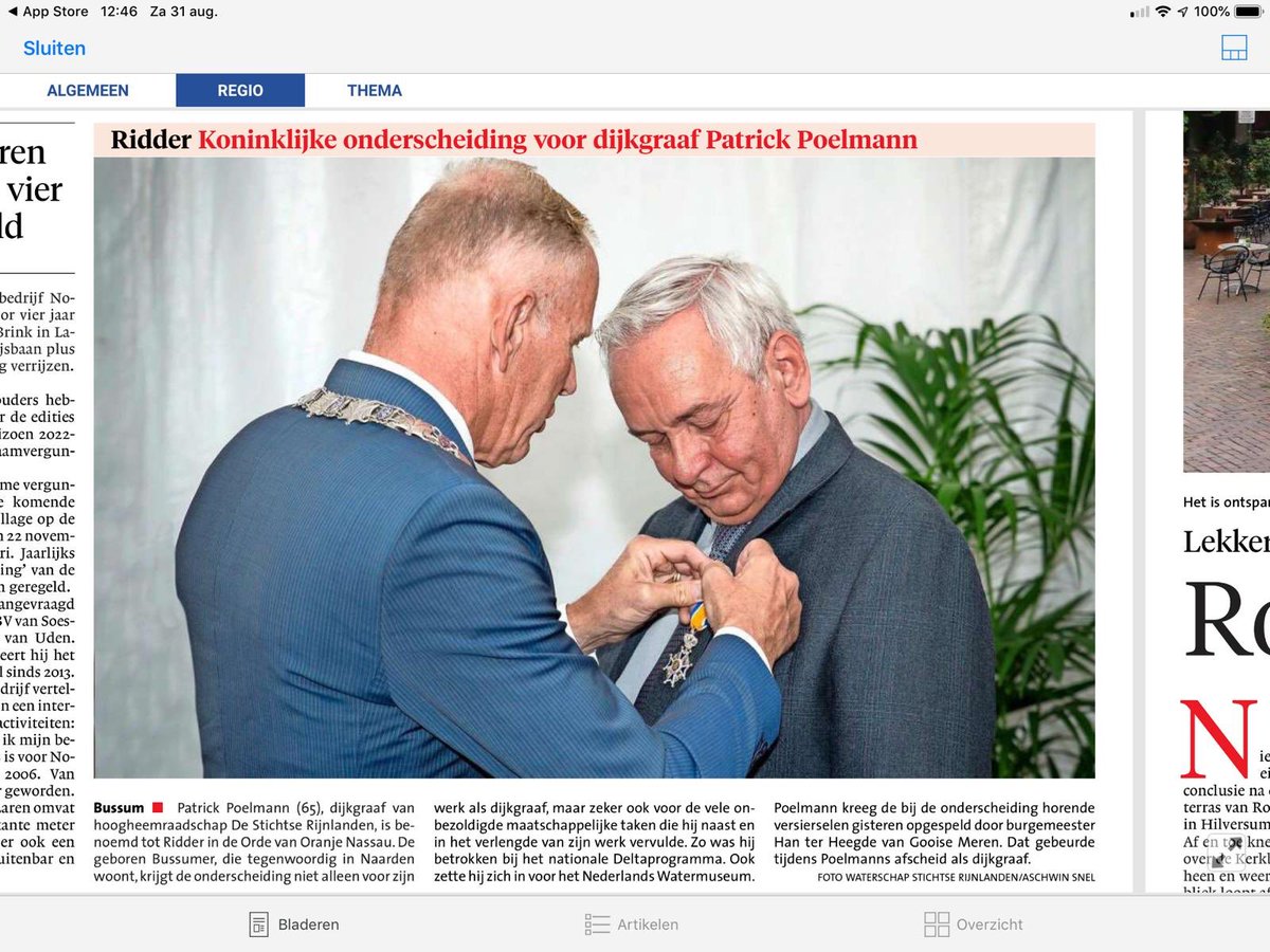 patrickpoelmann's tweet photo. Gisteren warm afscheid na 12 jaar als dijkgraaf @HDSR_waterschap, bekroond met ridderorde ON. Vanavond voor het laatst in functie actief, aanwezig bij buitenconcert #KlassiekaandeLek in de tuin van ons dijkhuis in Jaarsveld. Het is mooi. En het is mooi geweest. https://t.co/N9k9kkq4C5