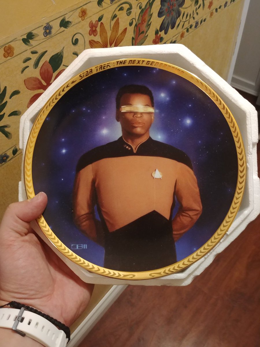 A sweet ass Geordie LaForge commemorative plate. I come by my nerdiness honestly.