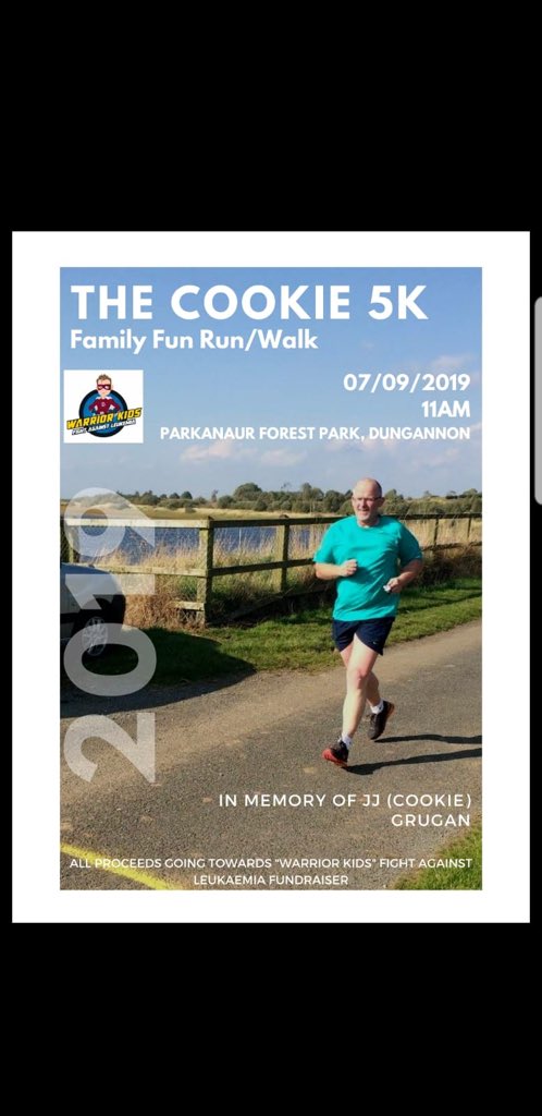 For anyone in the vicinity next week, come along and support this event for a special cause in memory of a special man #🍪5K #WarriorKids