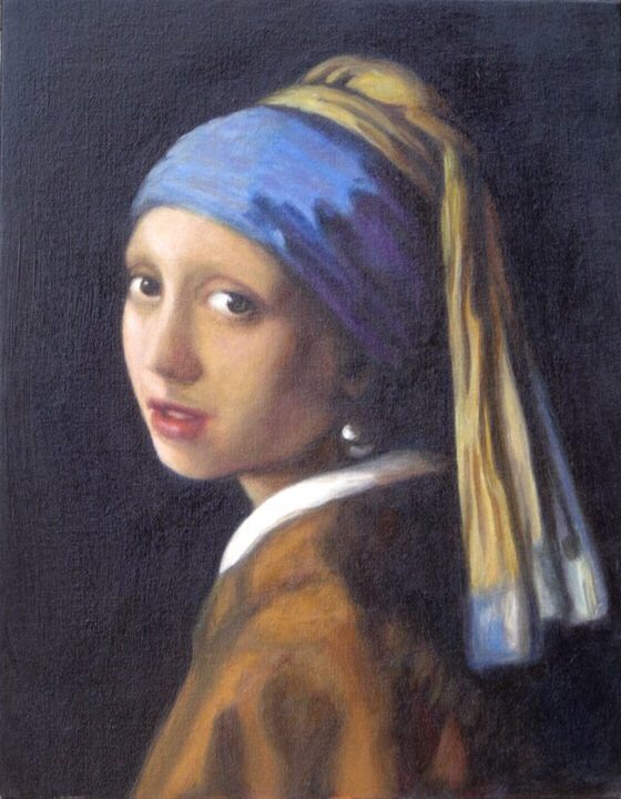 I’ve probably painted Vermeer’s Girl With Pearl Earring over 30 times as part of the courses I’ve taught, as well as in a variety of styles & sizes.She’s my fav - we’re tight  #MyReproduction  #OilPainting  #GirlWithPearlEarring  3/