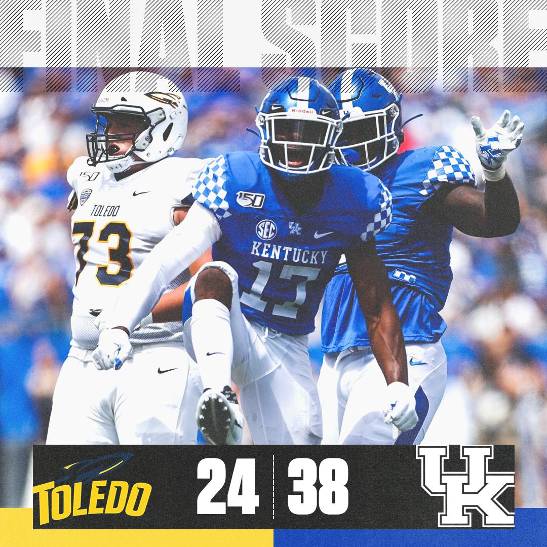 SECNetwork's tweet photo. C-A-T-S 😼

@UKFootball opens up the season with a W in Lexington! https://t.co/TESoLrVGkJ