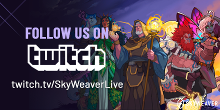 SkyweaverGame's tweet image. Our weekly #CommunityStream will start in 2 hours! Join our Twitch channel to watch live gameplay, community Q&amp;amp;As, and you can also get your Private Beta Key! 

twitch.tv/skyweaverlive

#ccg #TCG #cardgame #Blockchain