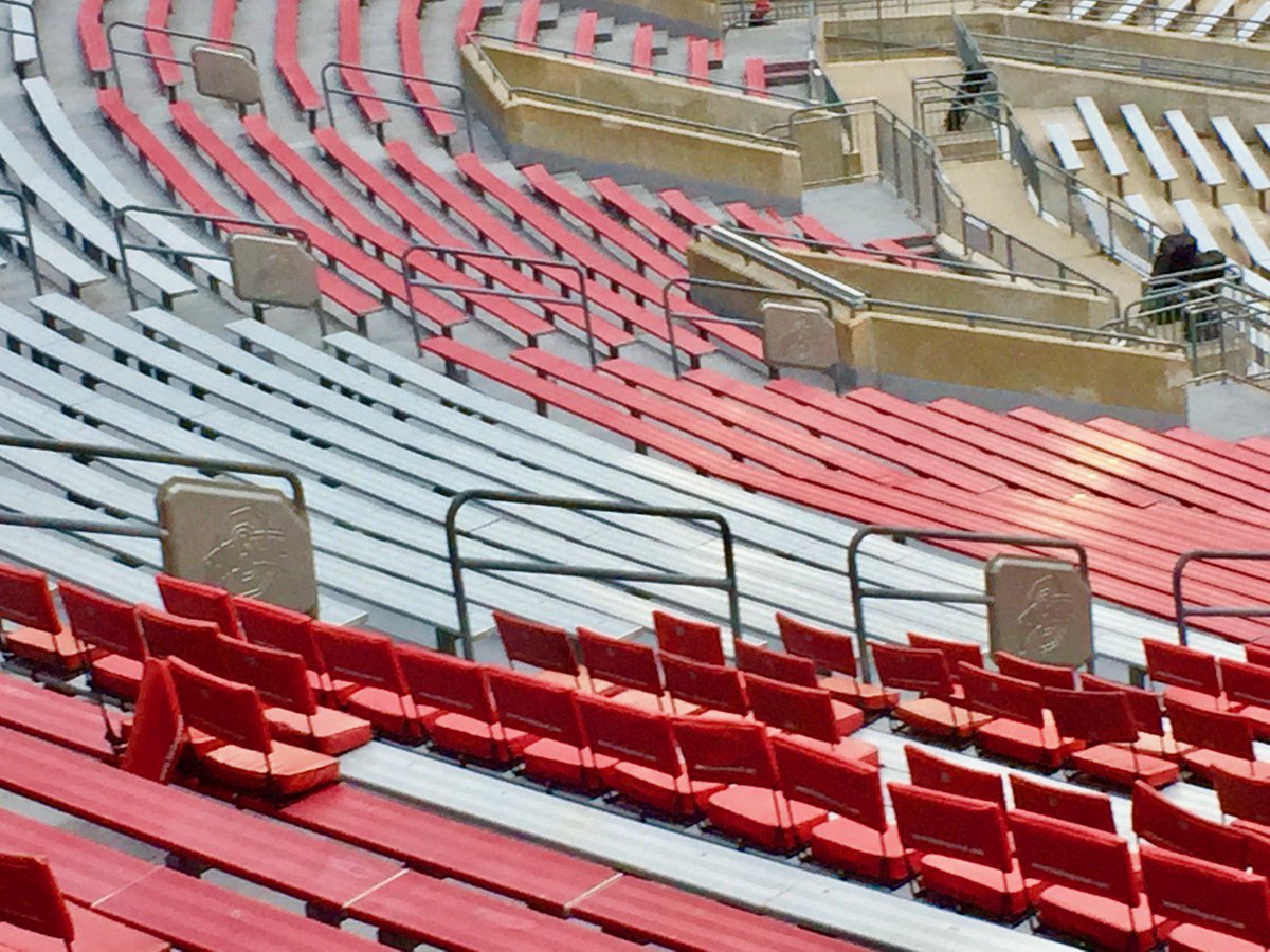OhioStateIT's tweet photo. Wondering where we put 1800 access points in the stadium? They are hidden in plain sight - in hand rails and gate number signs! https://t.co/gGn3BppgBe