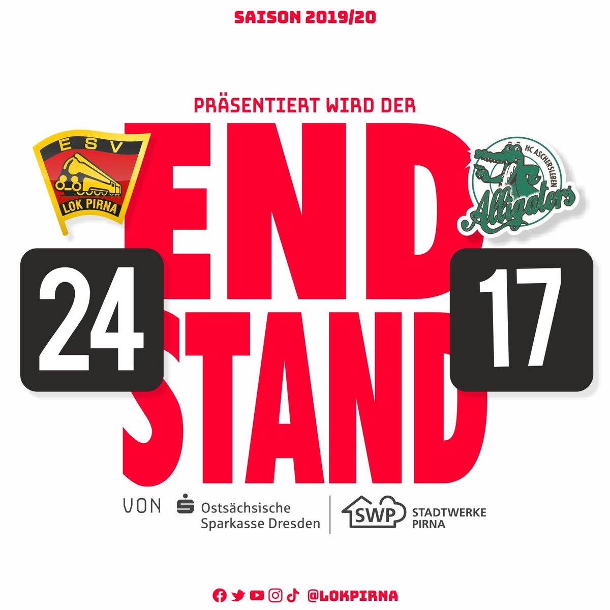 LokPirna's tweet photo. ⏹ ENDSTAND.
#wahnsinn #heimsieg #geilerstart
🔥🎉🤾♂️👏🚂
➡️ #danke VfL Pirna-Copitz für euren #besuch 🙌😍
➖➖➖
#lokpirna #eisenbahner #handball
💛❤ #wirsindeisenbahner https://t.co/5QBKJhSwU7