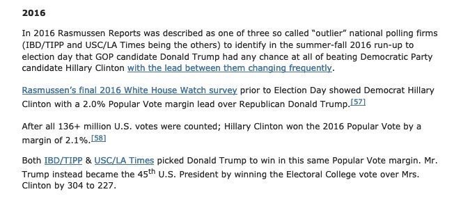 As you can see, we showed the race lead changing frequently, alerting our readers that the 2016 race was actually close for an extended period that fall.Only 2 of our polling competitors saw & promoted a similarly tight 2016 race. We detail this here -10/_