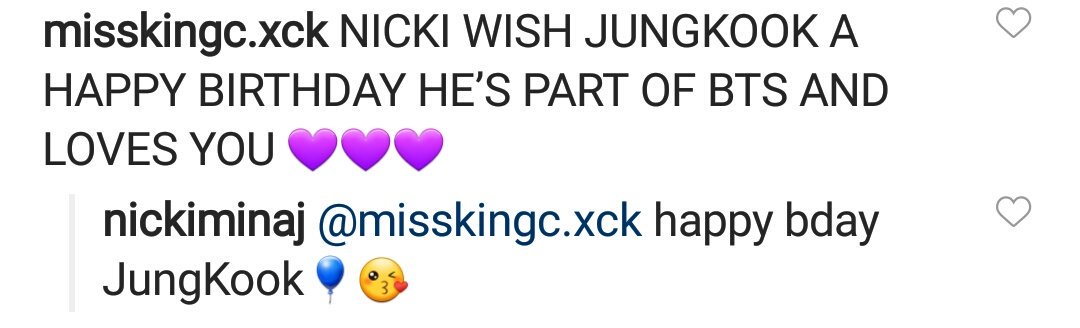 dyingari's tweet photo. OMFG YAAASSS NICKI #HappyBirthdayJungkook #HappyJungkookDay 🙏❤🎉 https://t.co/45XpgNXC0v