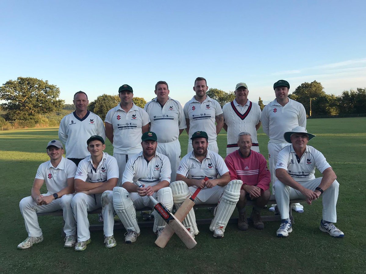 cc_woolhope's tweet photo. After edging a top of the table clash against @CanonFromeCC in the last over. The boys are celebrating being Marches Div 2 champions #UpTheHope #ForTheBadge #Champions https://t.co/ObKJLwuZJH