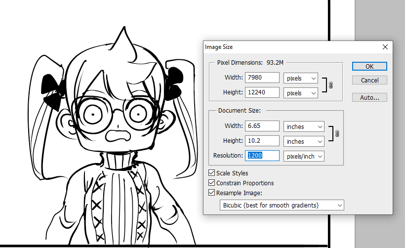 drawing my dumb comic at 1200 DPI 