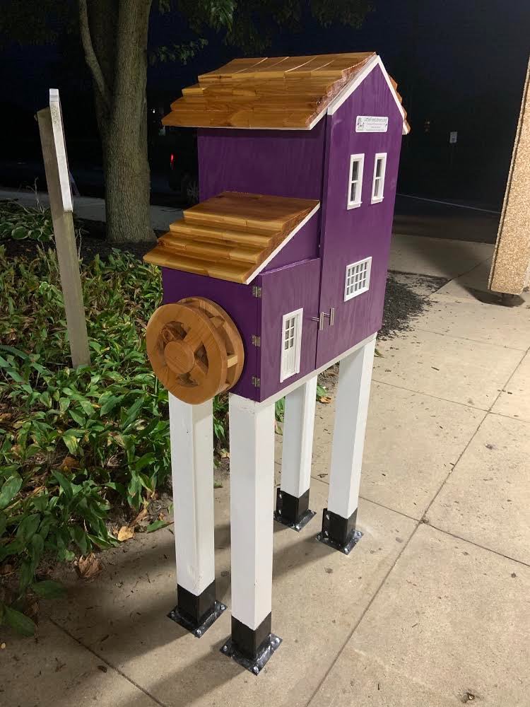 ShannonCauble's tweet photo. The Capecci family crafted and donated a Mayflower Mill Little Free Library! Students can give a book and take a book! #readleadsucceed #TSCschools https://t.co/P95U8CT8vl