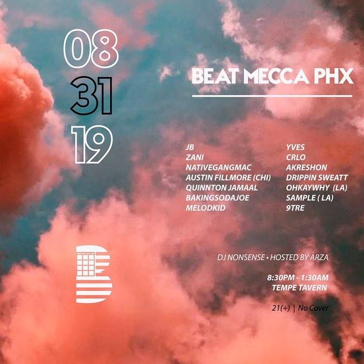 Tonight We <a href="/TempeTavern/">Tempe Tavern</a> for Beat Mecca Presents... @ArzaArzito hosting! No Cover. 21+ 

Nothing But Love 💛