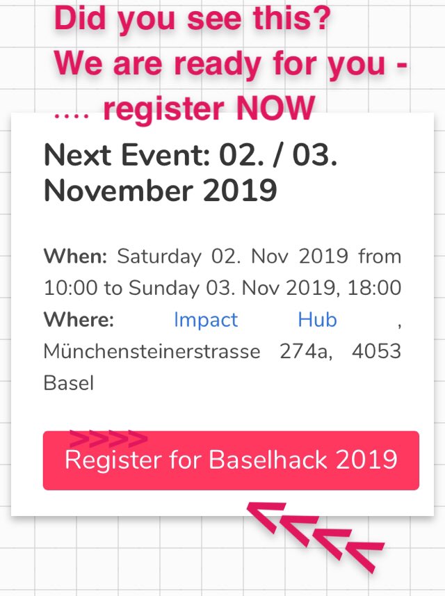 BaselHack's tweet image. We are ready for you - Registration is open.
Your background, knowledge and profession don’t really matters, except that we see you in November and enjoy our time working together.
We will make sure that all .physical needs are met, so that play our full creative powers together