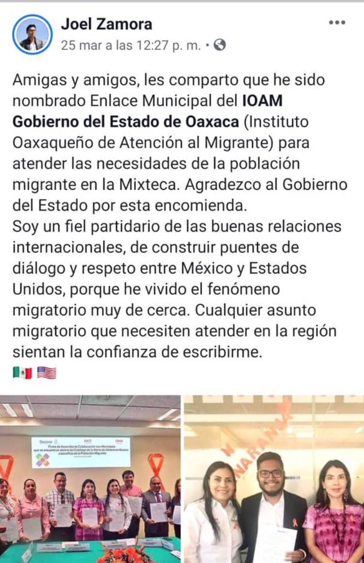 DianaLuzVa's tweet photo. El enlace del @AidaRuizG #AtenciónAMigrantes en la Mixteca de #Oaxaca es un agresor de las mujeres desde sus espacios digitales y promueve la violencia. Ojalá tome cartas en el asunto @alejandromurat @IvetteMurat @JPVmx @anavasquezc @ONUMujeresMX @EstefaniaVeloz @Kybernus https://t.co/cDupYr3oXH