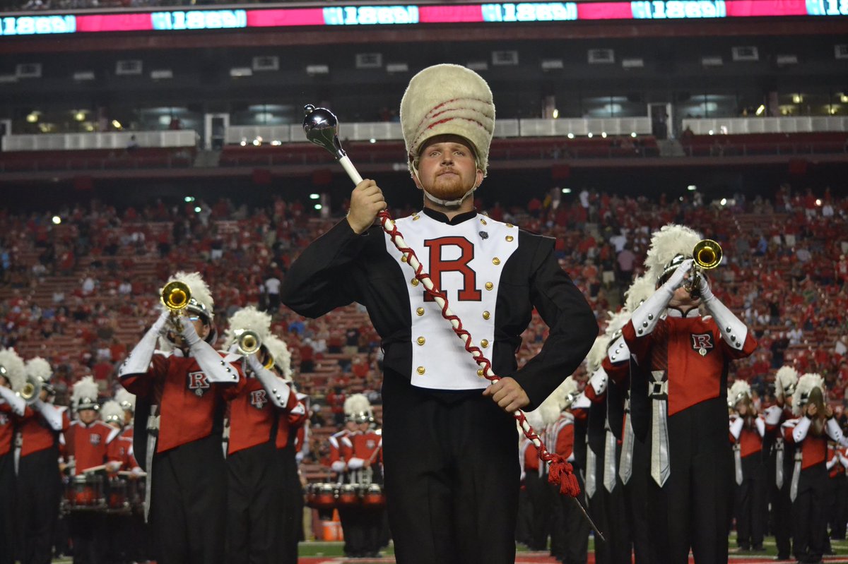 RUMarchingBand's tweet photo. RUTGERS WIN!!! The MSK cheered on our football team last night as they beat the Minutemen 48-21! What a great start to the season! We’d also like to thank the Rutgers University Glee Club for joining us for halftime. We had a blast performing with you guys! https://t.co/UZKHLFTCaz
