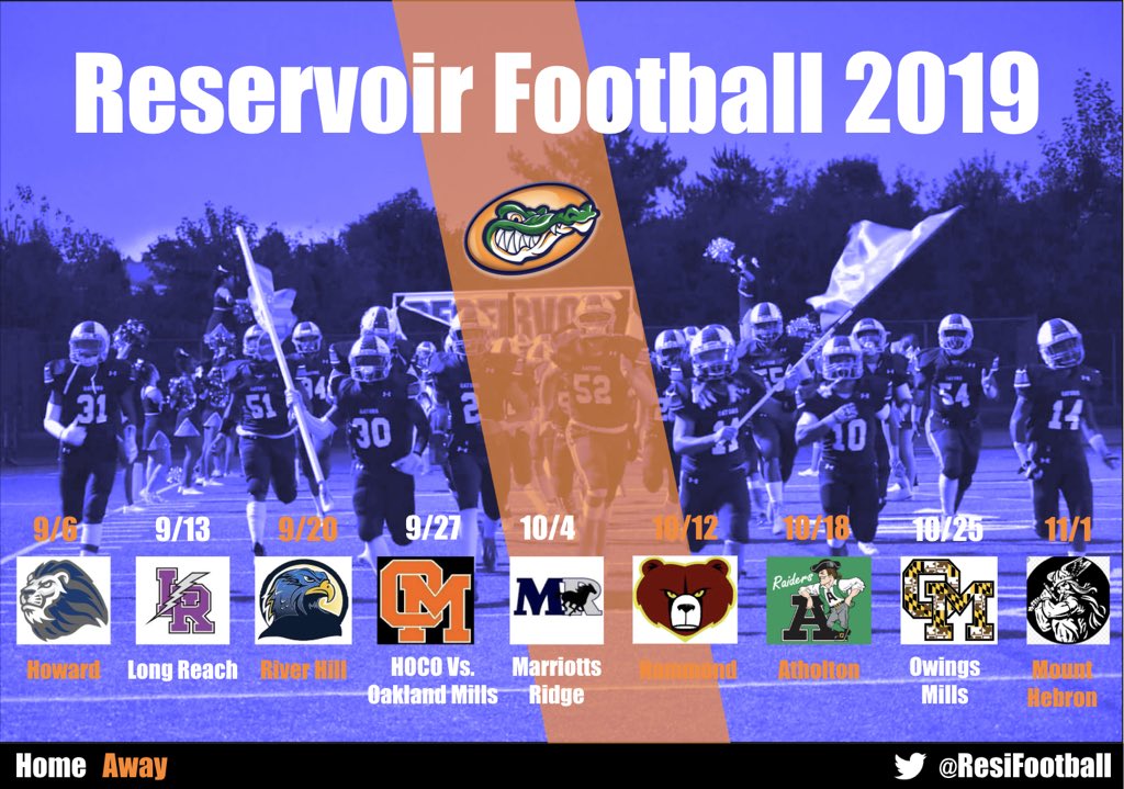 ResiFootball's tweet photo. 2019 Schedule. Can't wait! #GoGators #ReservoirFootball https://t.co/cTTsSTOLm9