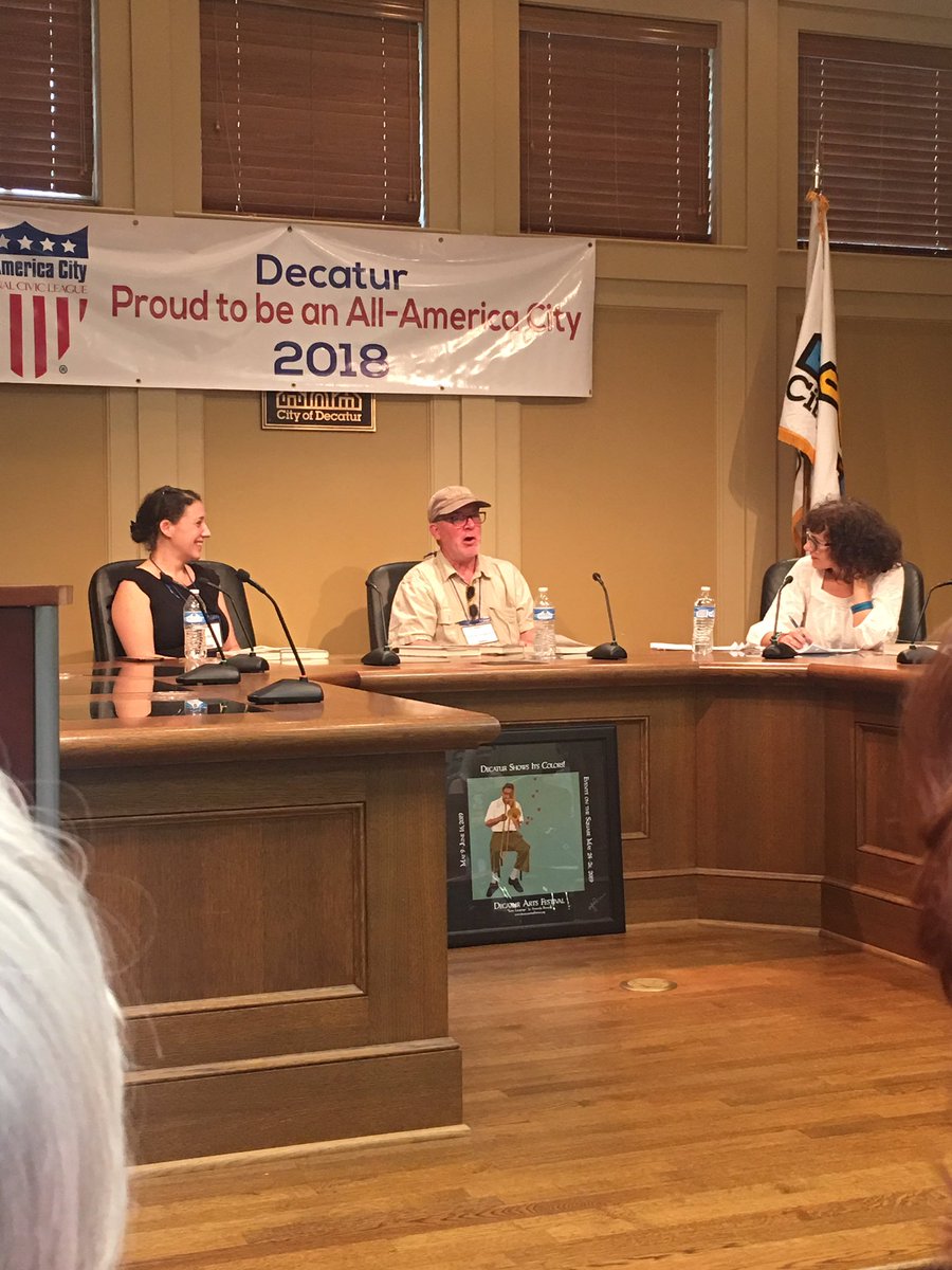 JoshilynJackson's tweet photo. I love @DBookFestival ... watching @anna_schachner talk with #georgesingleton and @MaryUMiller https://t.co/DyUss8AHux