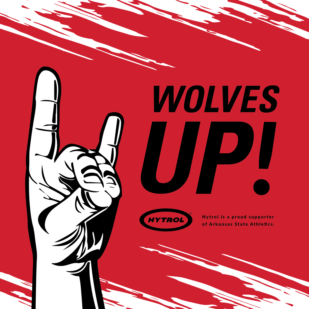 hytrol's tweet photo. We've got our #WolvesUp for the first @AStateFB game of the season! How about you? #HytrolHowls 🐺 🏈 https://t.co/cRaom3EdU4