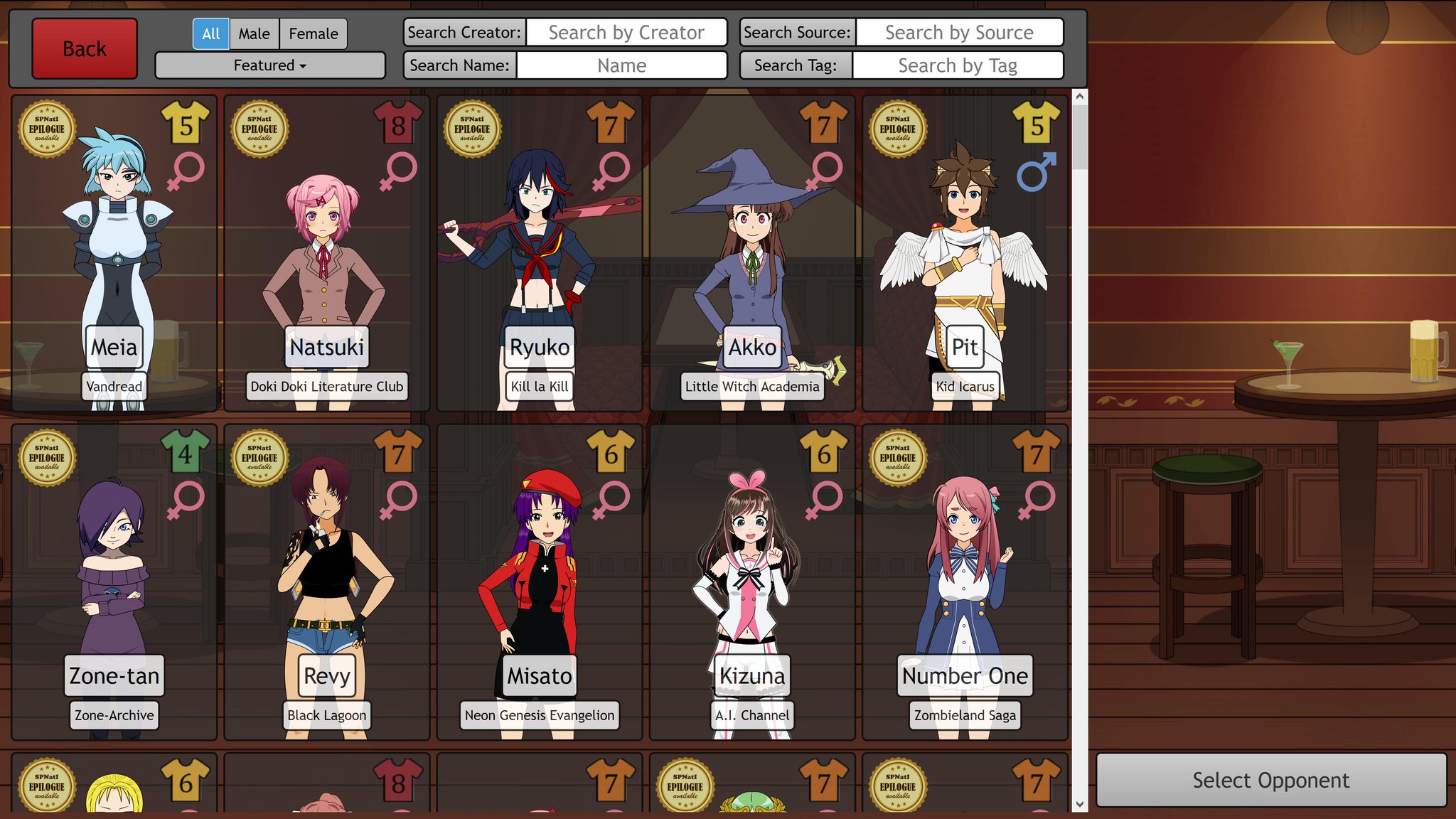 The Inventory ♥ on X: The Great Roster Re-Sort 8: The online SPNatI  character roster has now been re-sorted! Characters were given scores based  on a few criteria, and their final scores