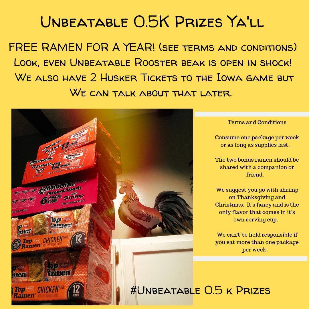 UnbeatablePt5K's tweet photo. Prizes!  #UnbeatablePoint5K https://t.co/htdCv4jD7z