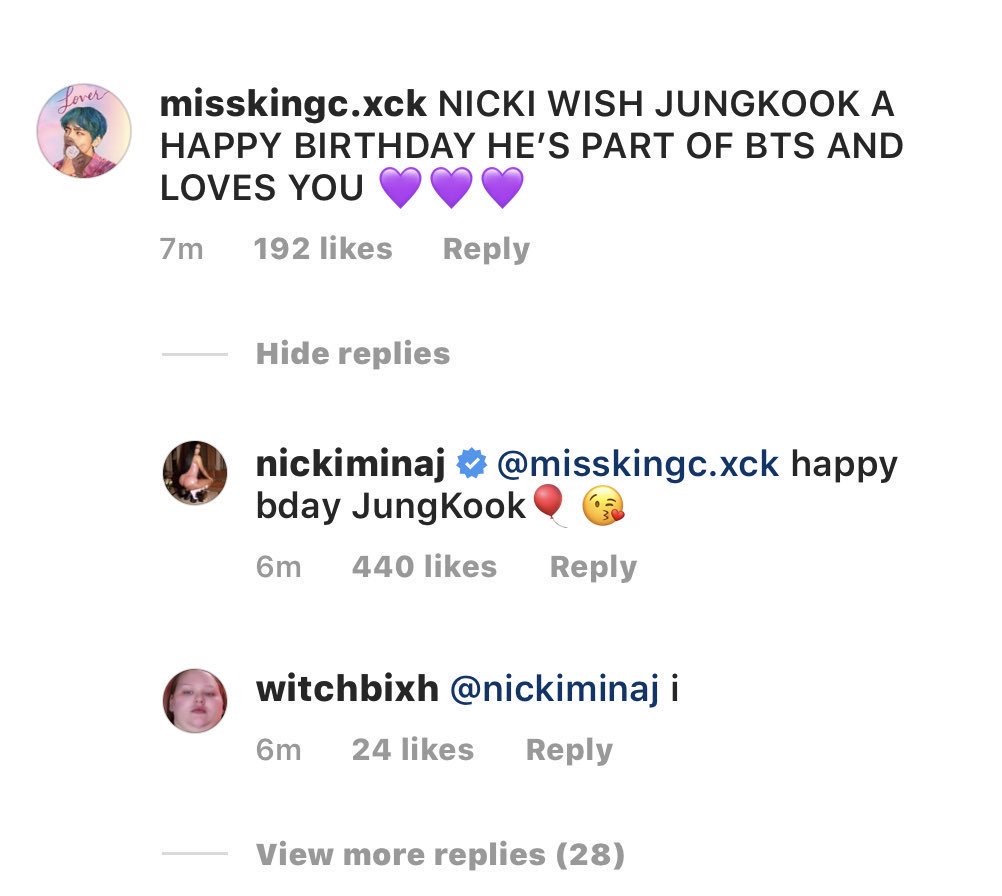 Update: the thread is NOT over!! Just TODAY, Nicki wished Jungkook a happy birthday!! Ugh what should their ship name be? Jungnika? Nickook? Jungkicki? My fkn HEART!  #HappyBirthdayJungkook