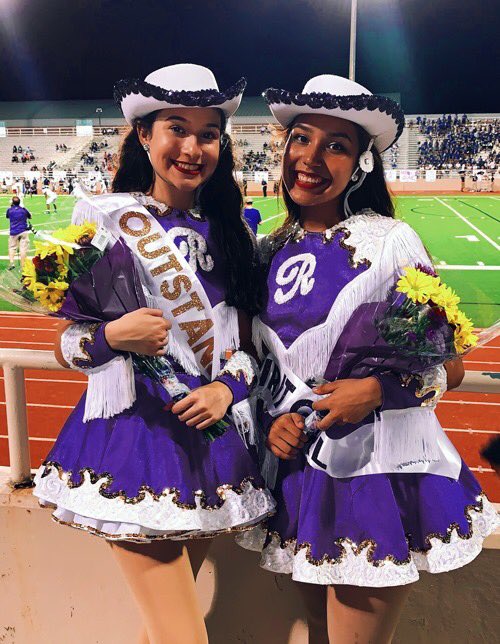RHSEaglettes1's tweet photo. Congratulations to our 1st Outstanding Girl and Spirit Girl of the season! OG - Aisha Seaman & SG - Emily Ortiz for August 30th Eagles vs. Irving Nimitz game! #RHSEaglettes #1stRISDdrillteam #63rdLine #drillteamlife #EagletteBoosterClub https://t.co/rAwOKYqdsv