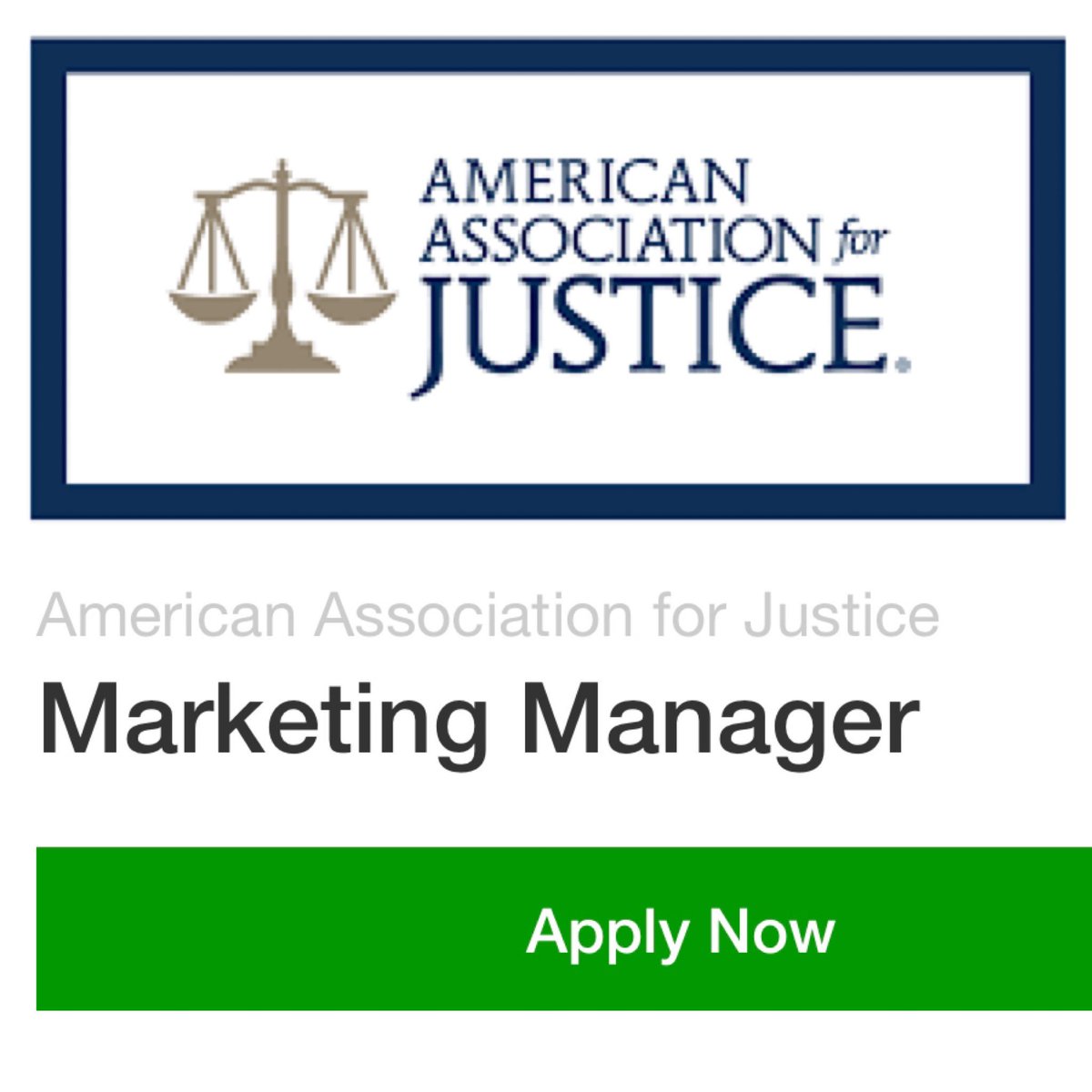 AMSJobsInc's tweet photo. JOB ALERT: The American Association for Justice @JusticeDotOrg needs a #Marketing Manager! #AMS experience with systems like @Comm_Brands #netFORUM Enterprise, @salesforce, @marketo, @HigherLogic’s @Informz a plus! #ApplyHere https://t.co/dpPv4Xt6Ey #amsjobs #assnchat #crm #jobs https://t.co/IPDwCorlCb
